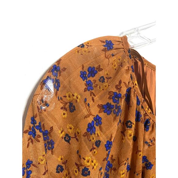Draper James Smocked Waist Midi Dress Plus 3X Cottagecore Prairie Floral Boho - Picture 2 of 6